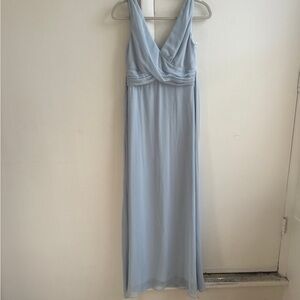 Dessy baby blue bridesmaid dress